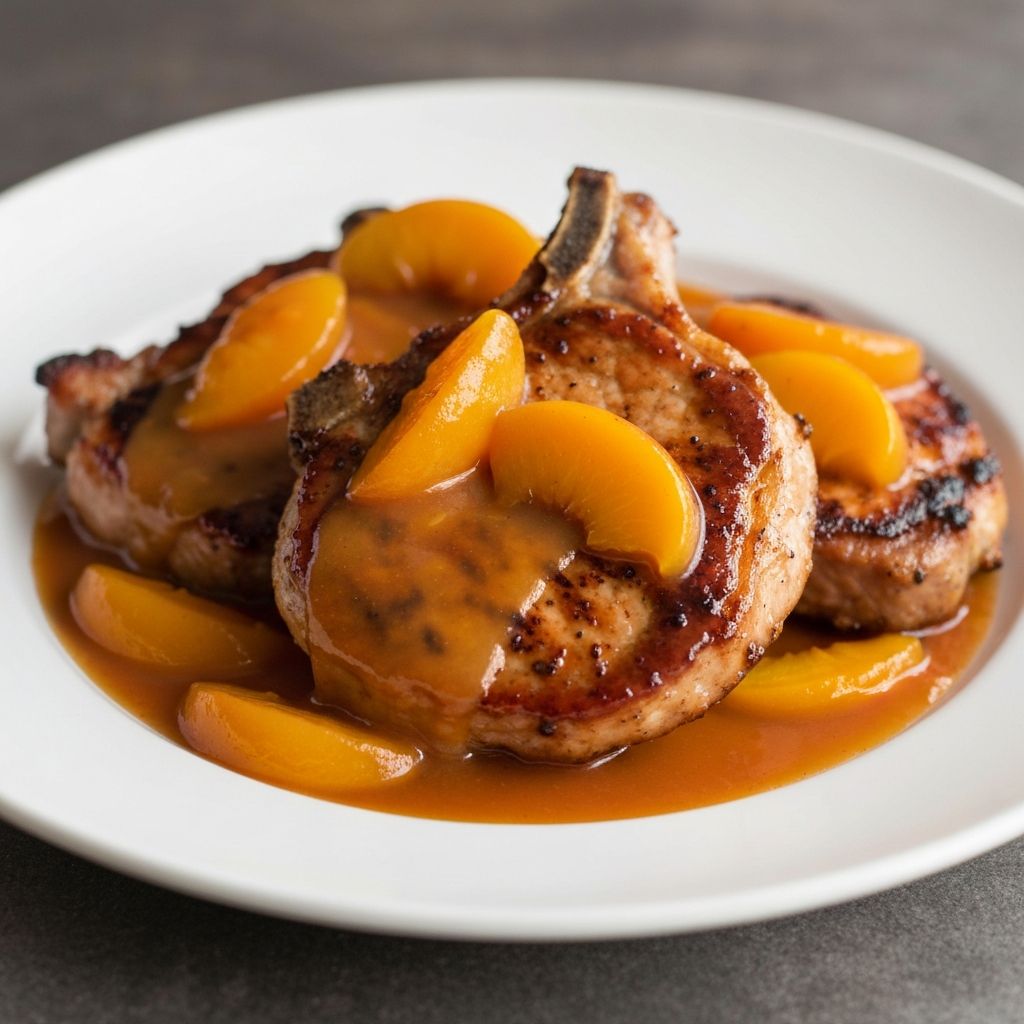 Peach Glazed Pork Chops